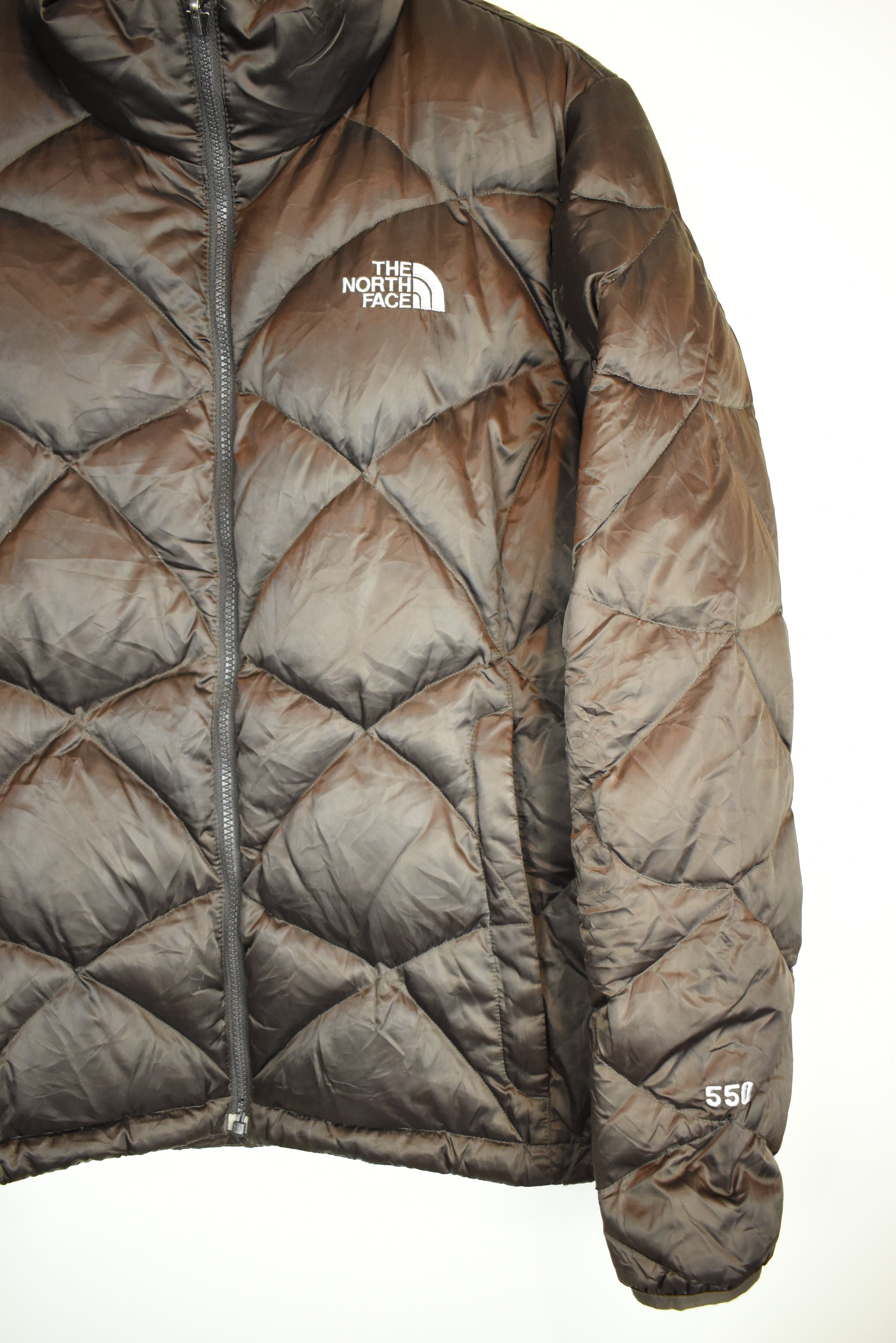 Vintage RARE Brown The North Face Women's Puffer 550 Large | Vintage Clothing