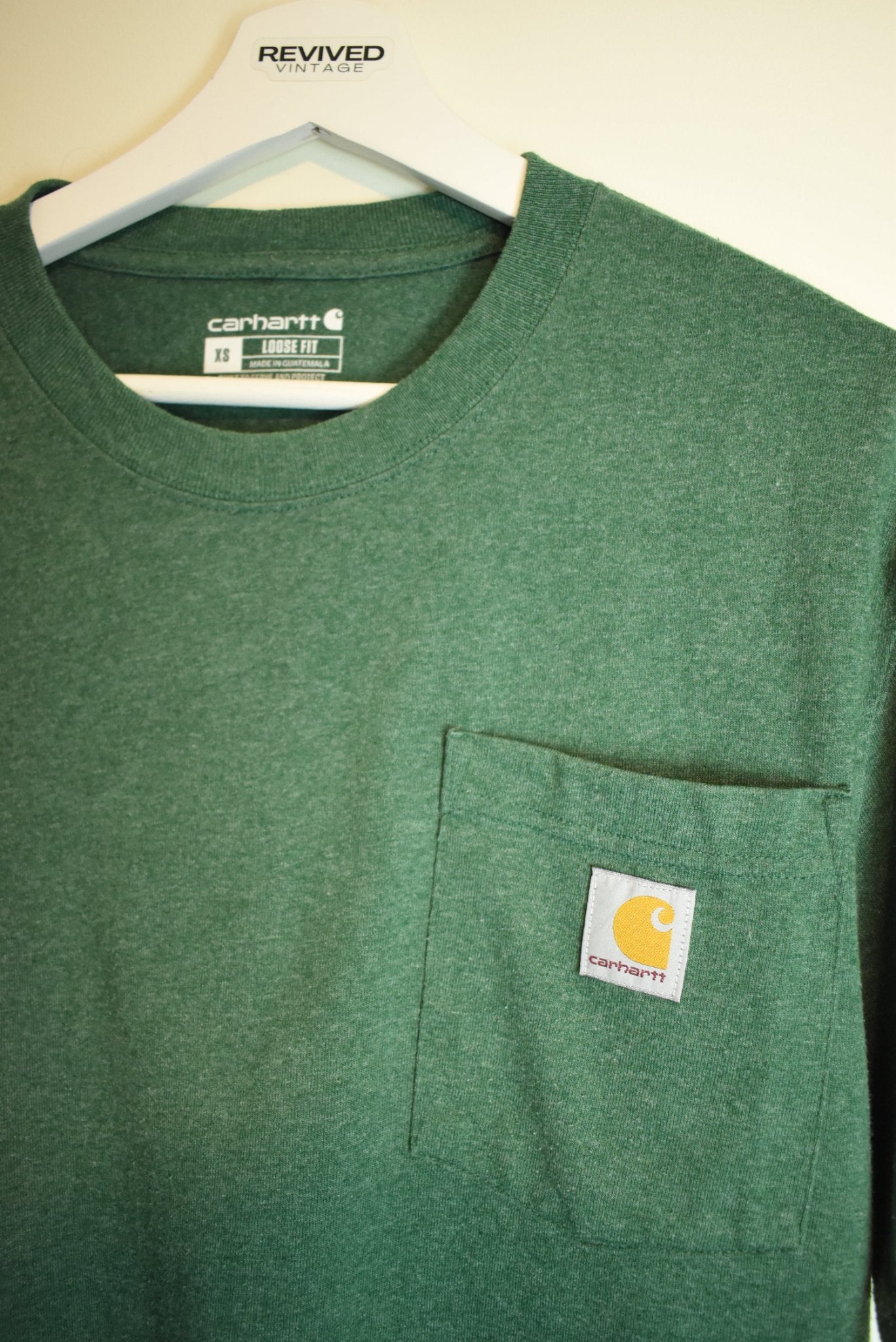 Vintage Carhartt Green Cotton T-Shirt Loose Fit Small