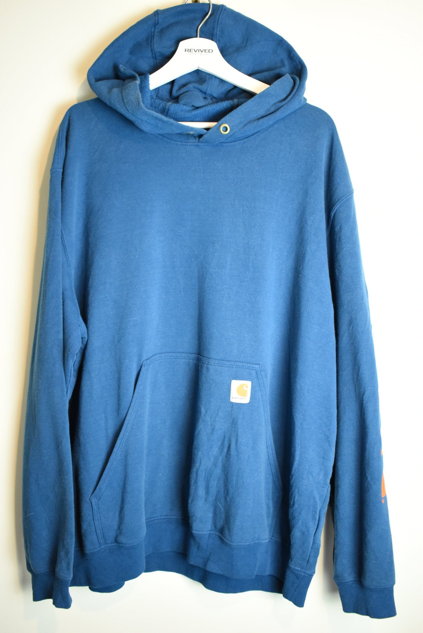 Vintage Carhartt Print Blue Hoodie Original Fit XL