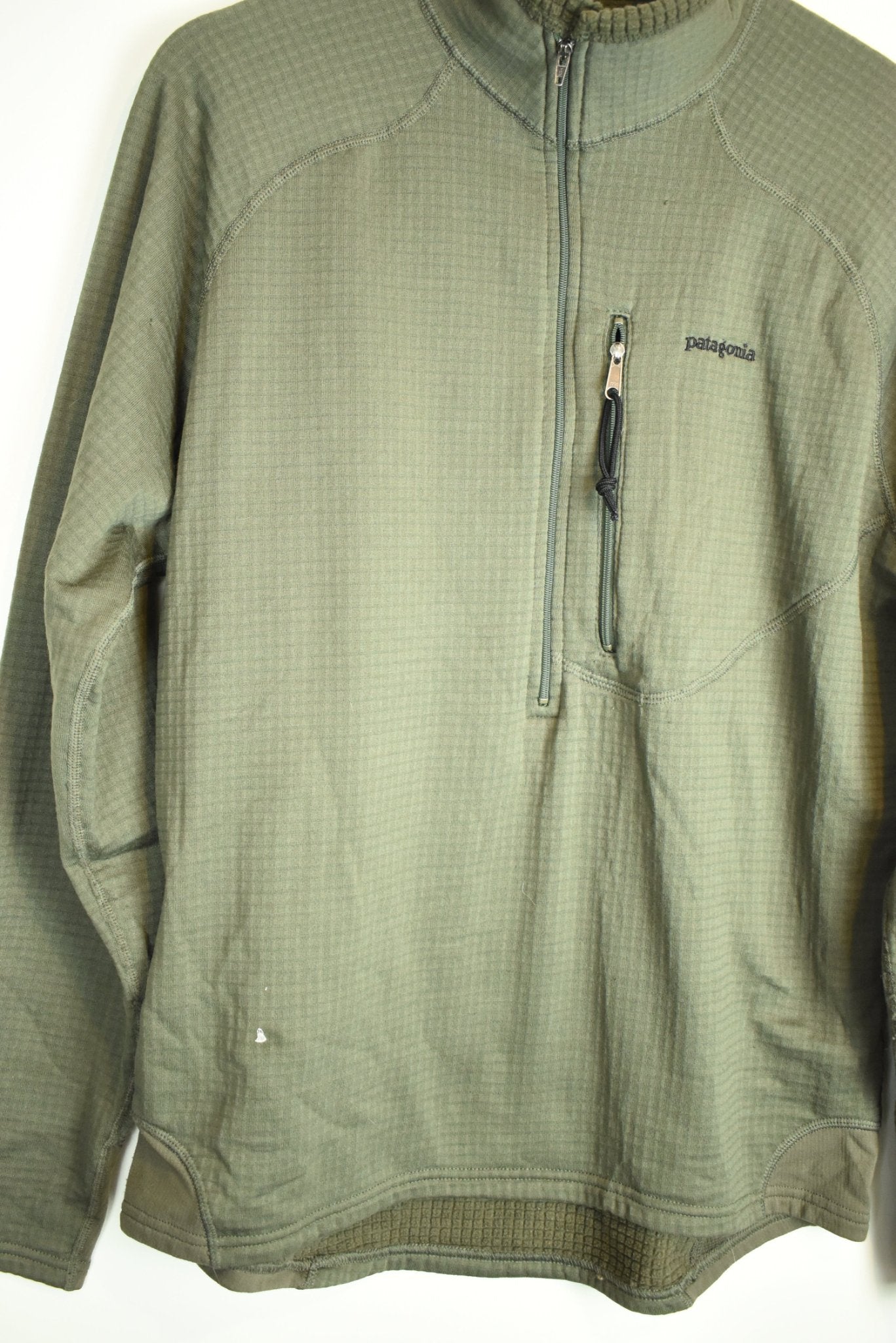 Vintage Patagonia R1 Olive Fleece Pullover Medium | Vintage Clothing