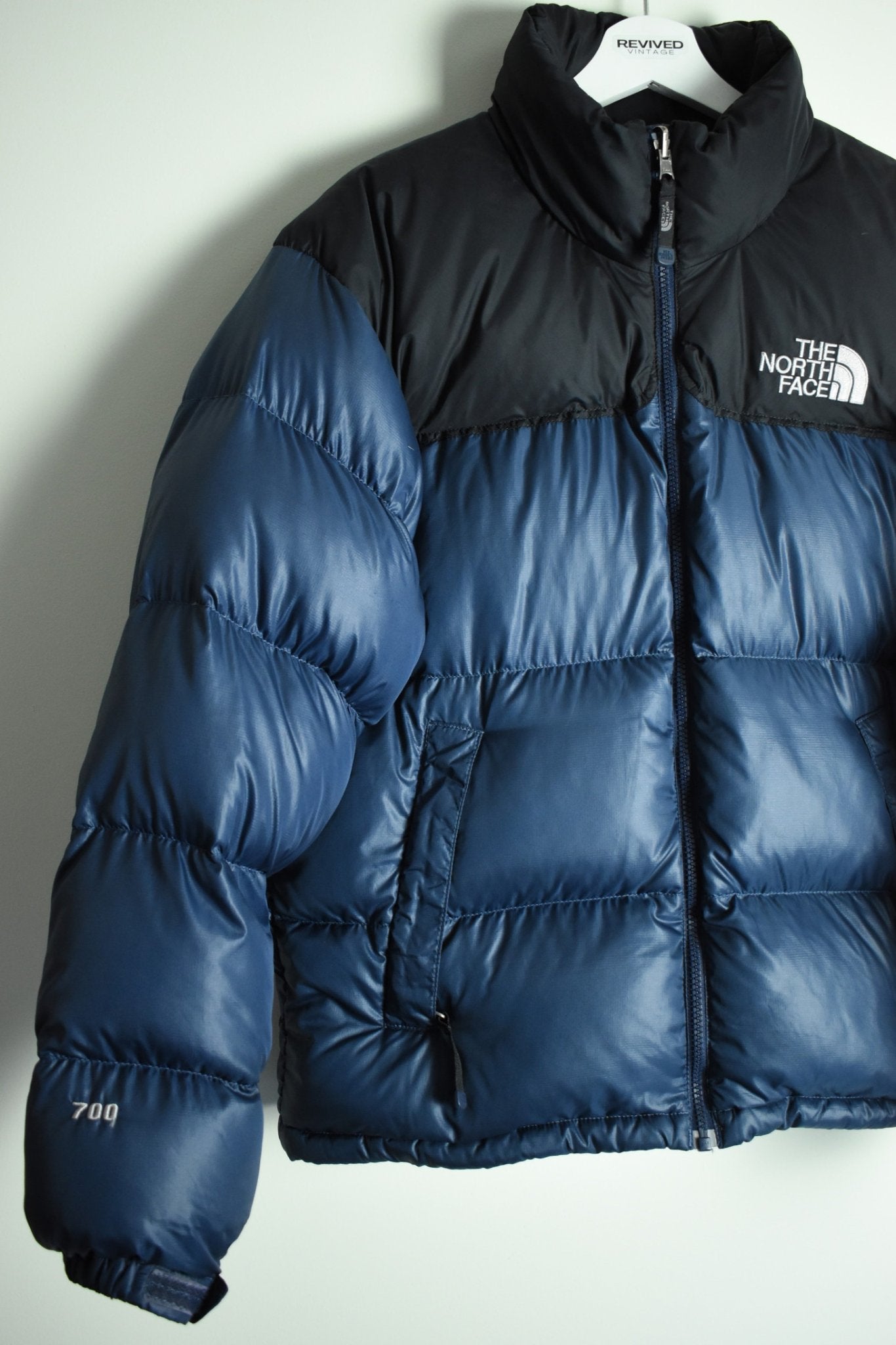 Vintage The North Face 700 Nuptse Puffer Blue - Medium | Vintage Clothing