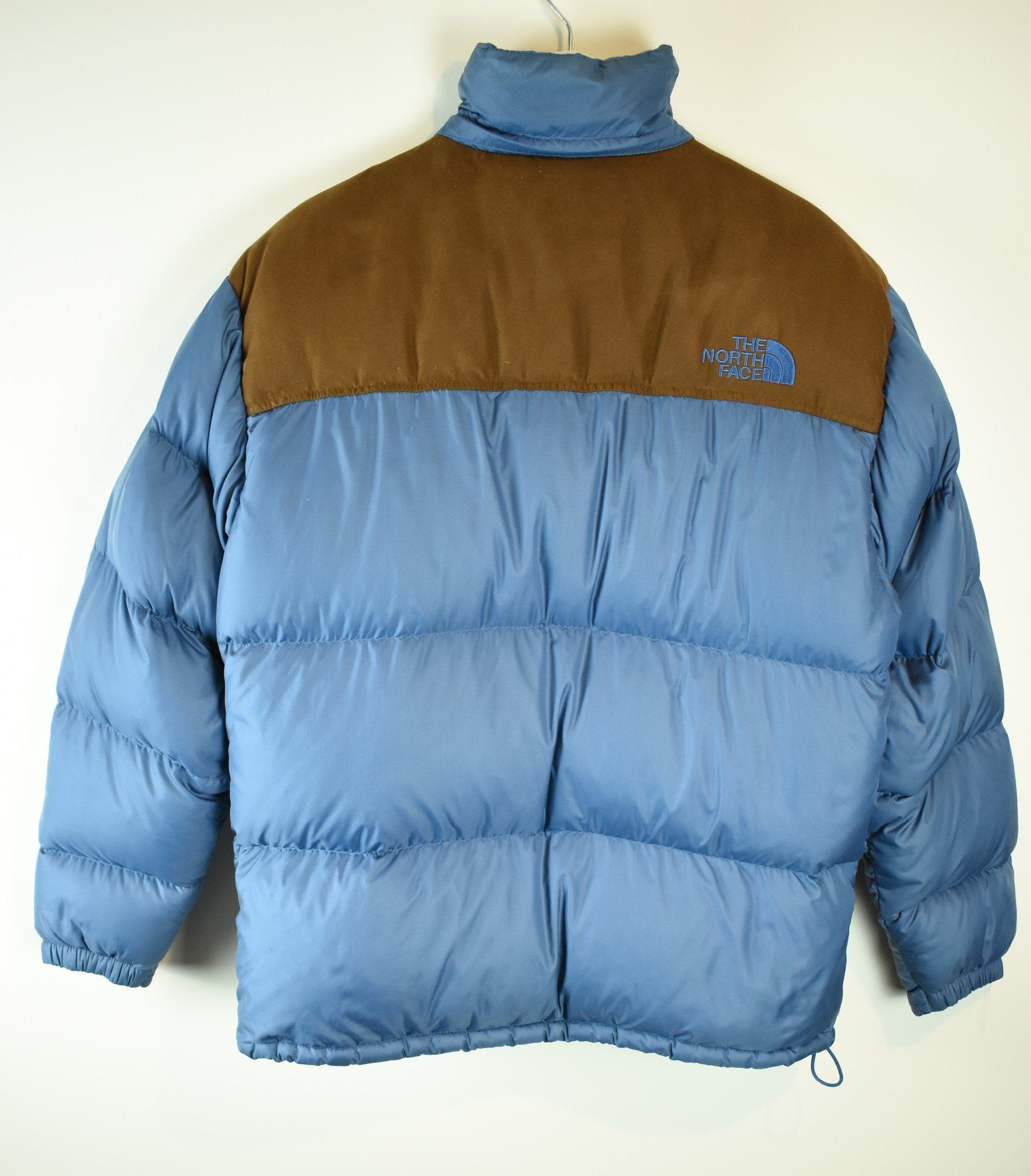 Vintage The North Face 700 Nuptse Puffer Blue & Camel - Extra Large | Vintage Clothing