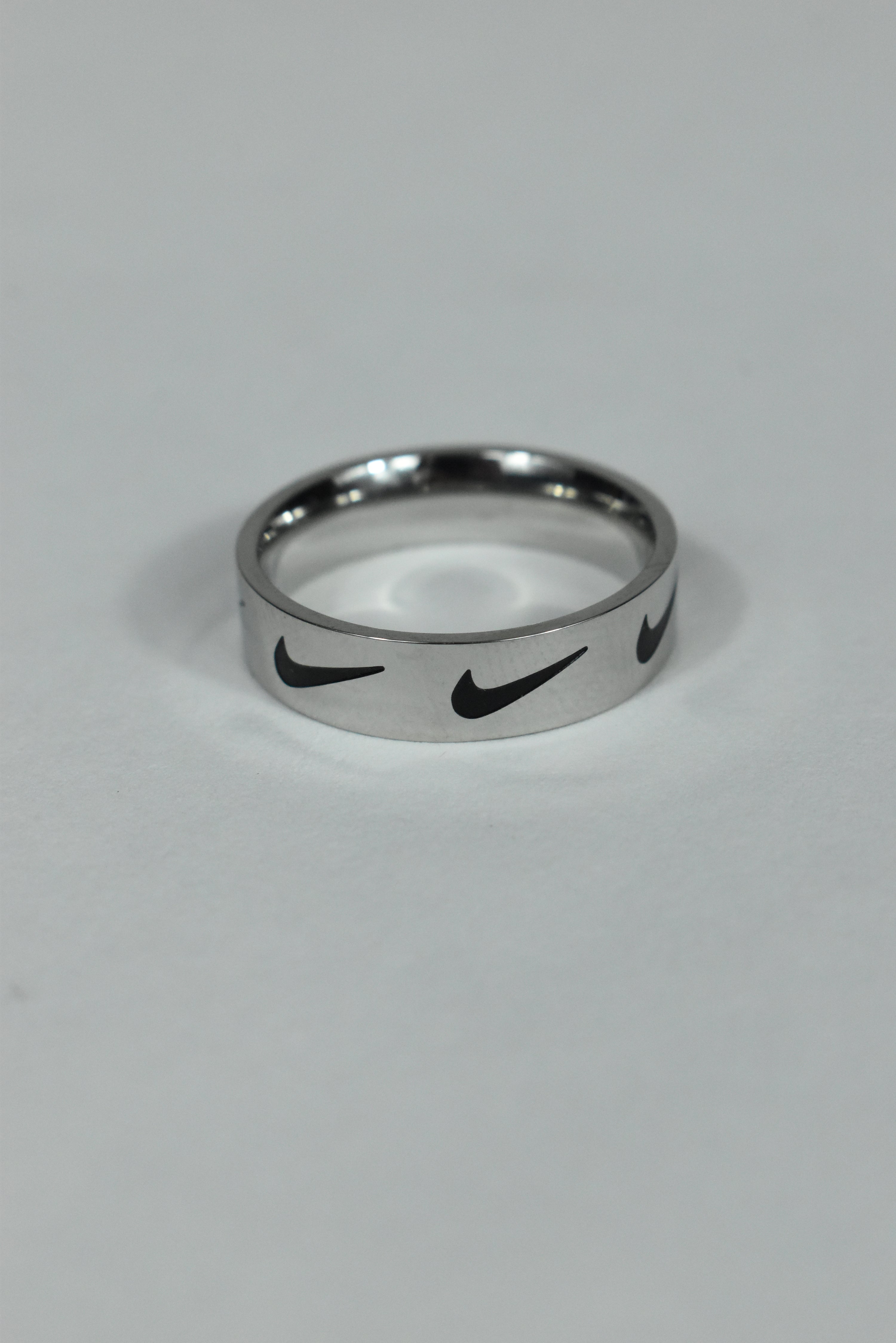 New Nike Swoosh Ring Stainless Steel Silver