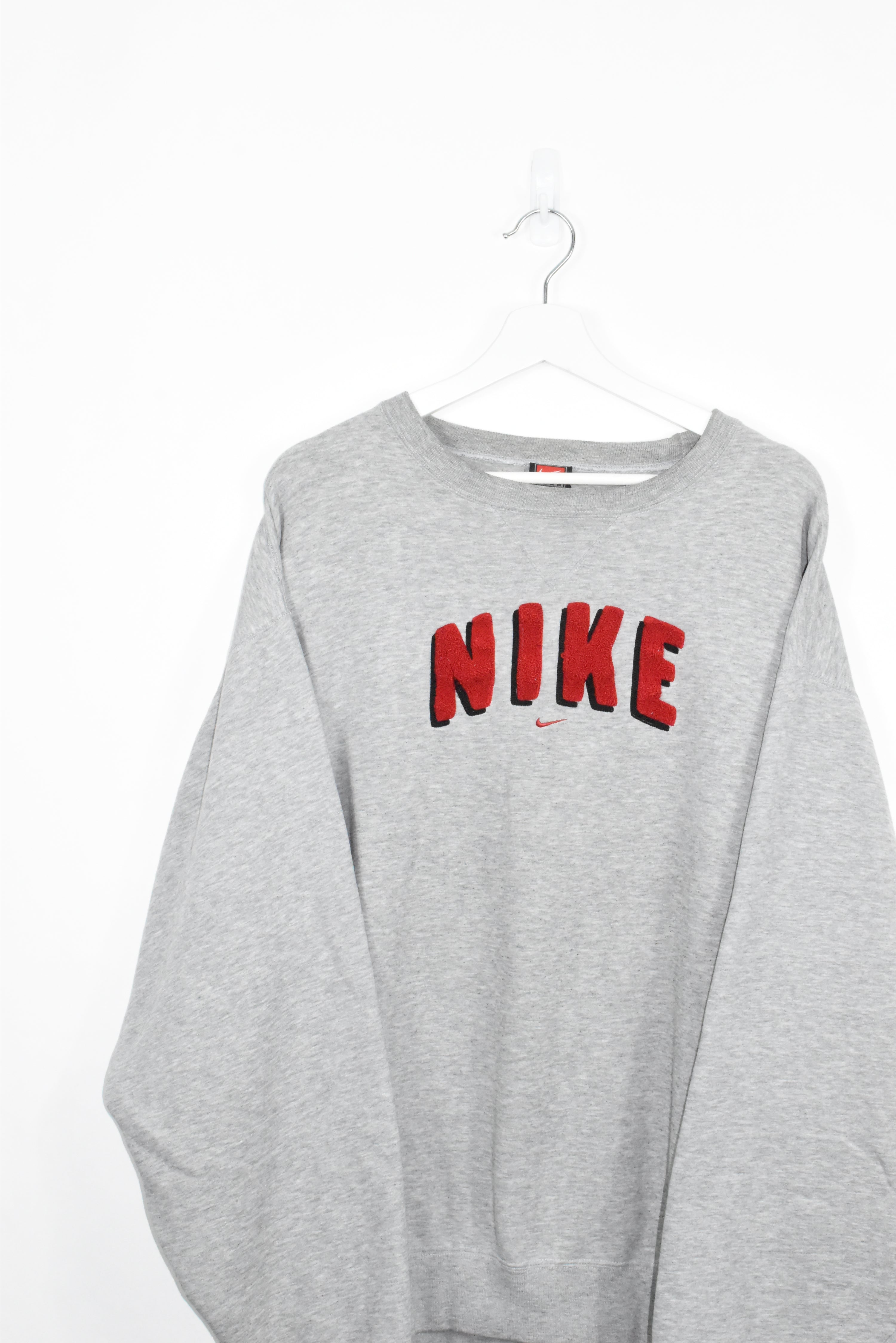 Vintage nike embroidered 2025 spellout logo sweatshir